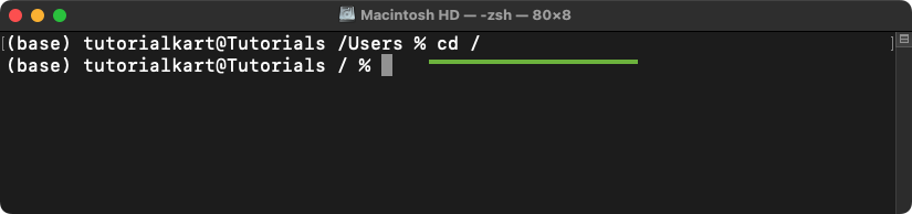 Change Directory in Mac Terminal - Moving to the Root Directory